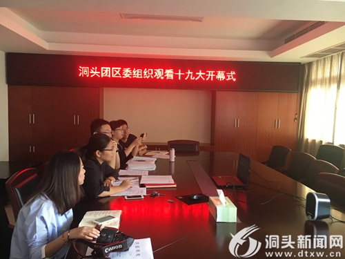 团区委集中观看十九大开幕直播 - 洞头新闻网